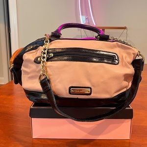 STEVE MADDEN Light Pink Leather and Black Handbag